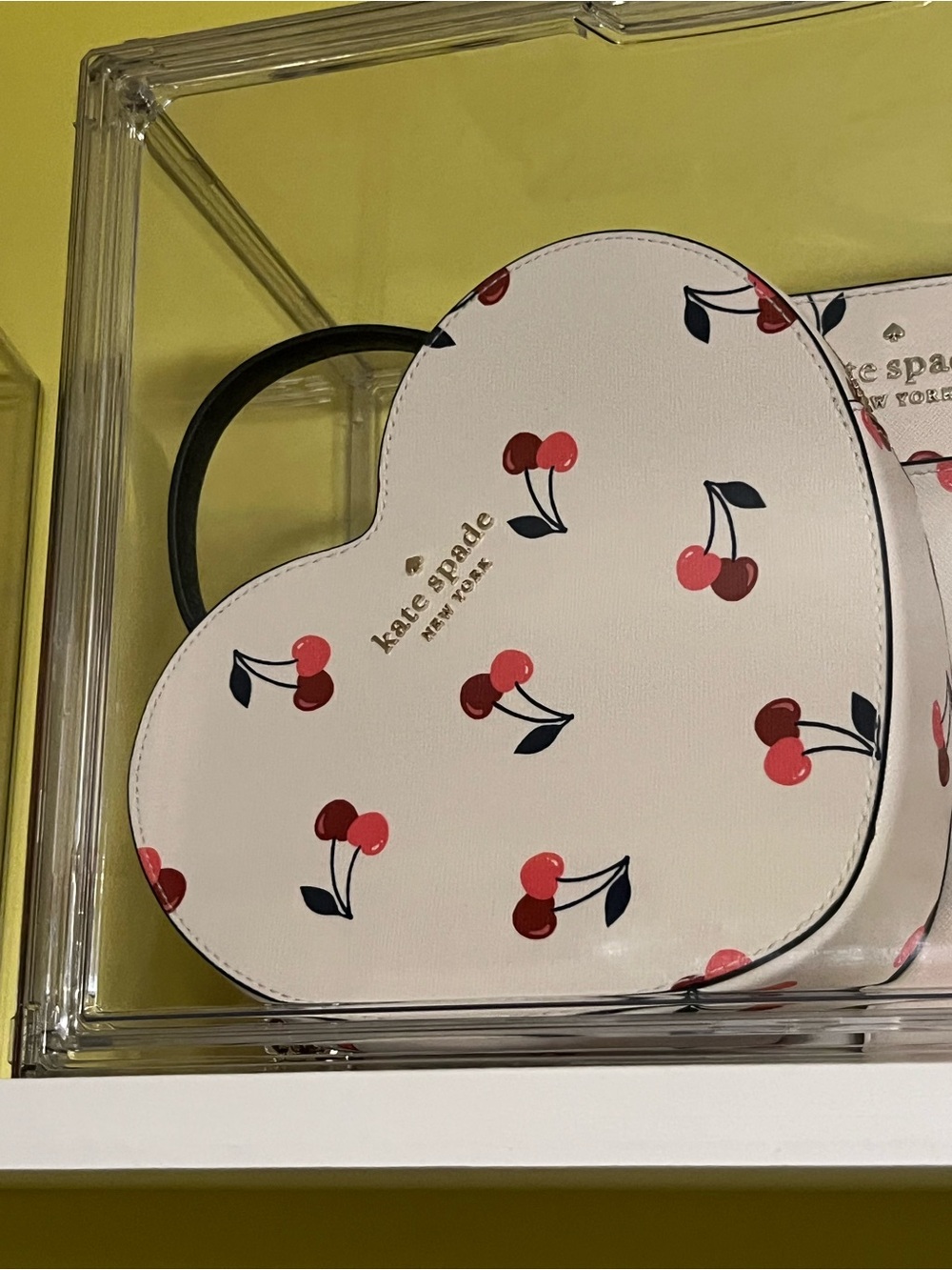 Kate Spade Love Shack Cherry Printed Heart cross Body New With Tag